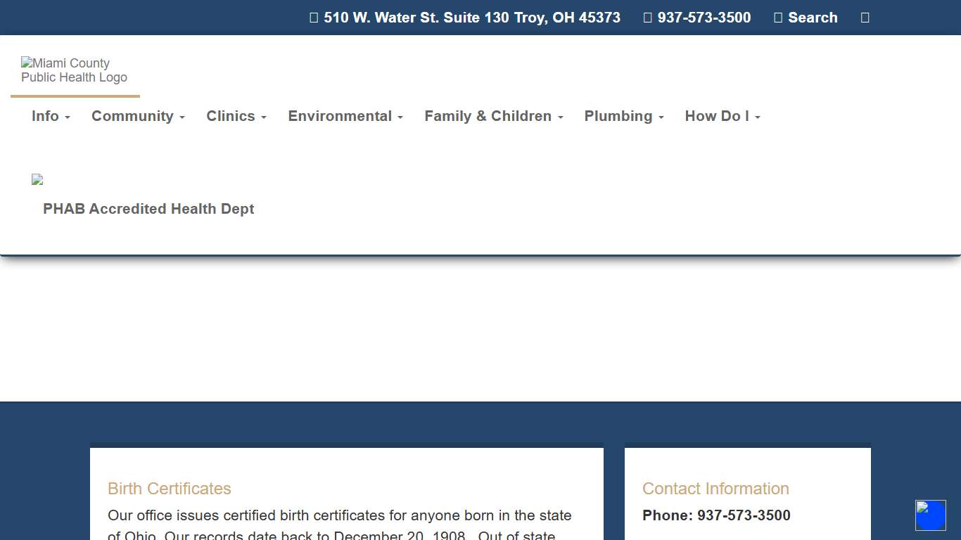 Birth and Death Records • Miami County Public Health